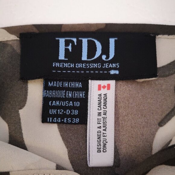 FDJ French Dressing Jeans Ladies Camo Print Size 10 Blouse - Picture 4 of 12